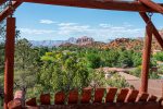 Rock away your cares in the swing set overlooking Sedona`s finest views